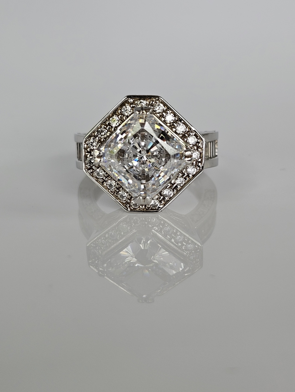 Genuine Michael Valittuti White Zircon Ring Palladium Sterling Silver Size 7!